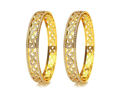 Alluring Diamond Bangle Pair - Jewelslane