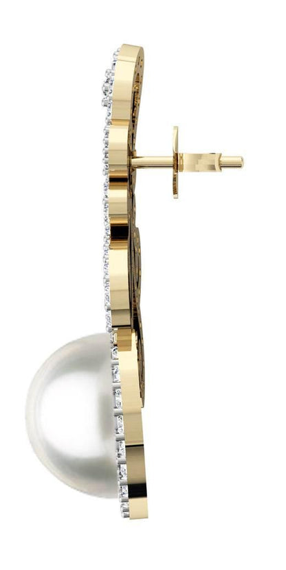 Alluring Pearl & Diamond designer Earrings - Jewelslane