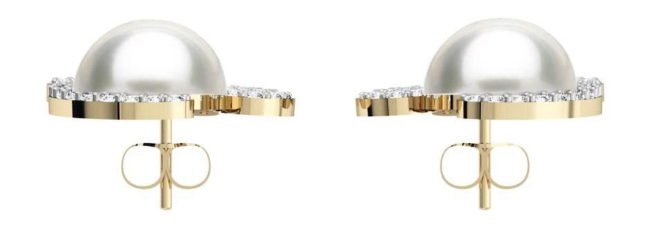 Alluring Pearl & Diamond designer Earrings - Jewelslane
