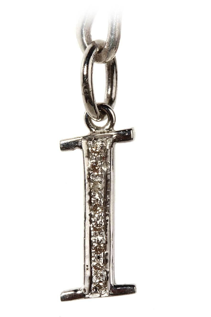 Alphabets Pendant I with diamonds - Jewelslane