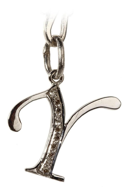 Alphabet Y pendant with diamonds - Jewelslane