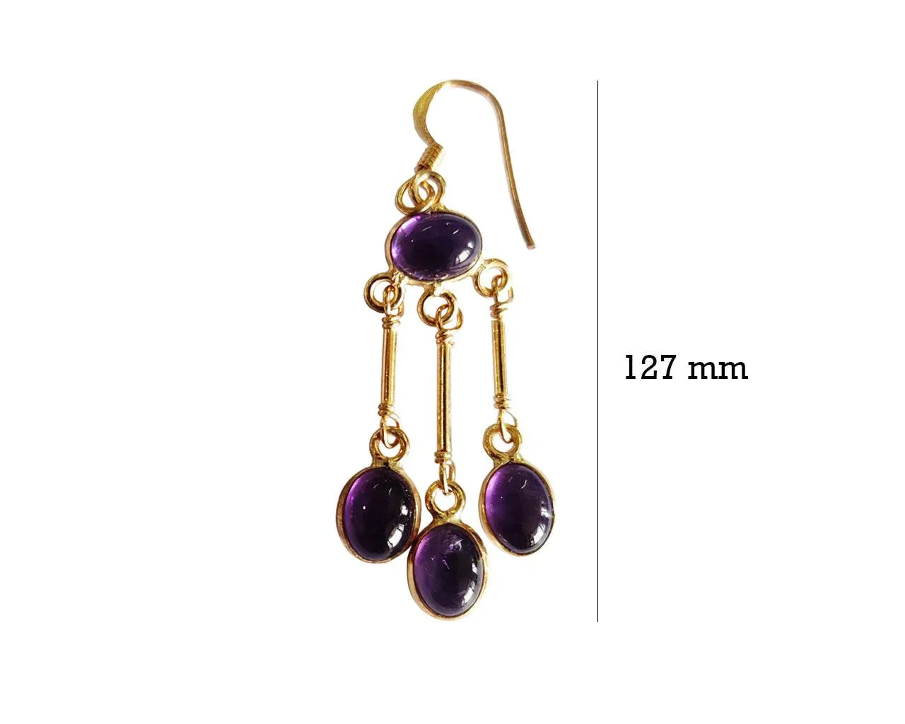 Amethyst Earrings in gold plated silver - Jewelslane