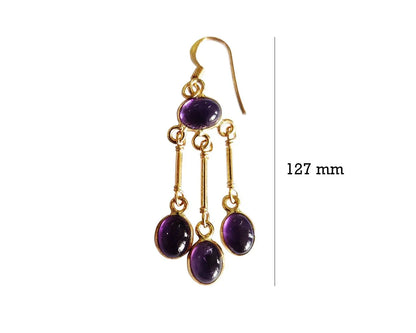 Amethyst Earrings in gold plated silver - Jewelslane