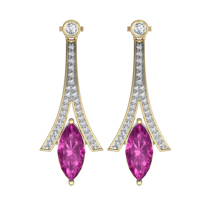 Amethyst with Diamond Earrings - Jewelslane