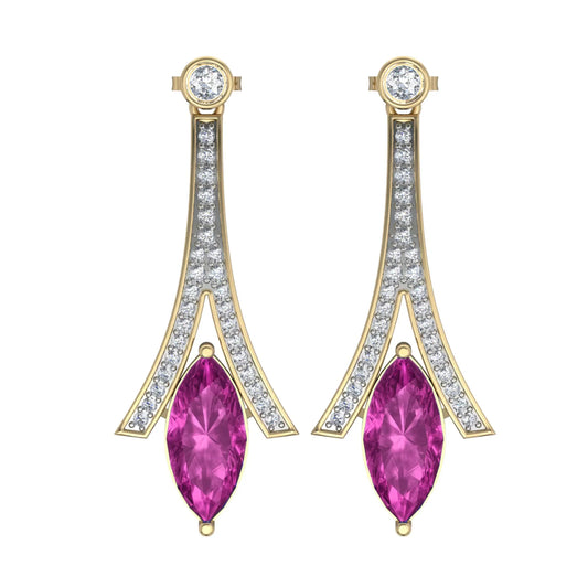 Amethyst with Diamond Earrings - Jewelslane