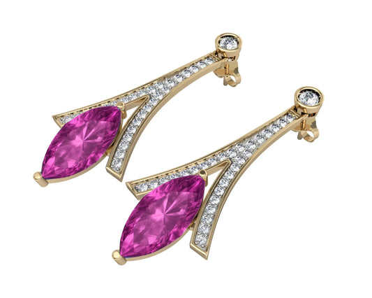 Amethyst with Diamond Earrings - Jewelslane