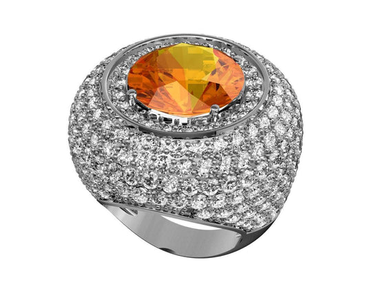 Amira Citrine & Diamond Cocktail Ring - Jewelslane