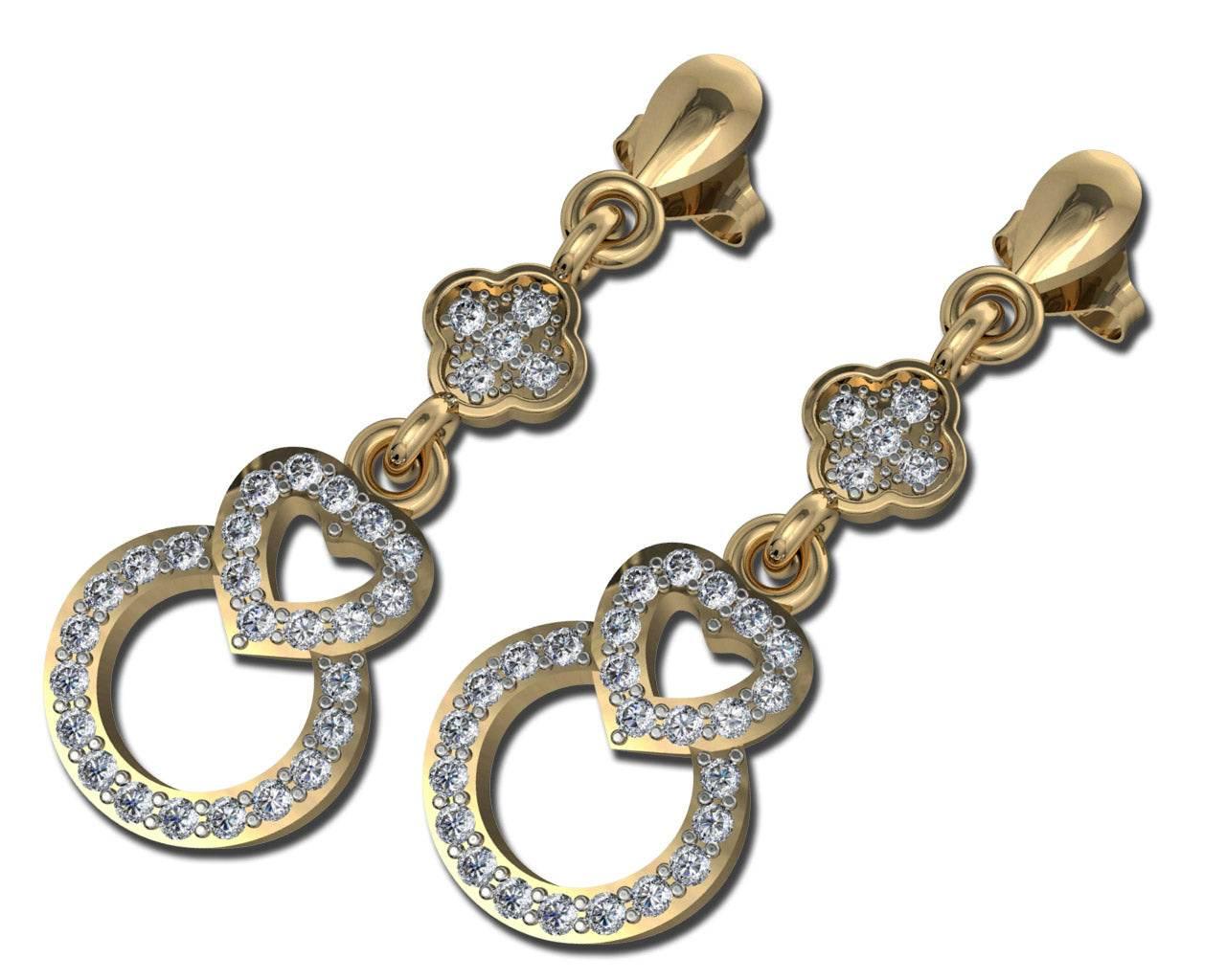 Angel Heart Diamond Earrings - Jewelslane