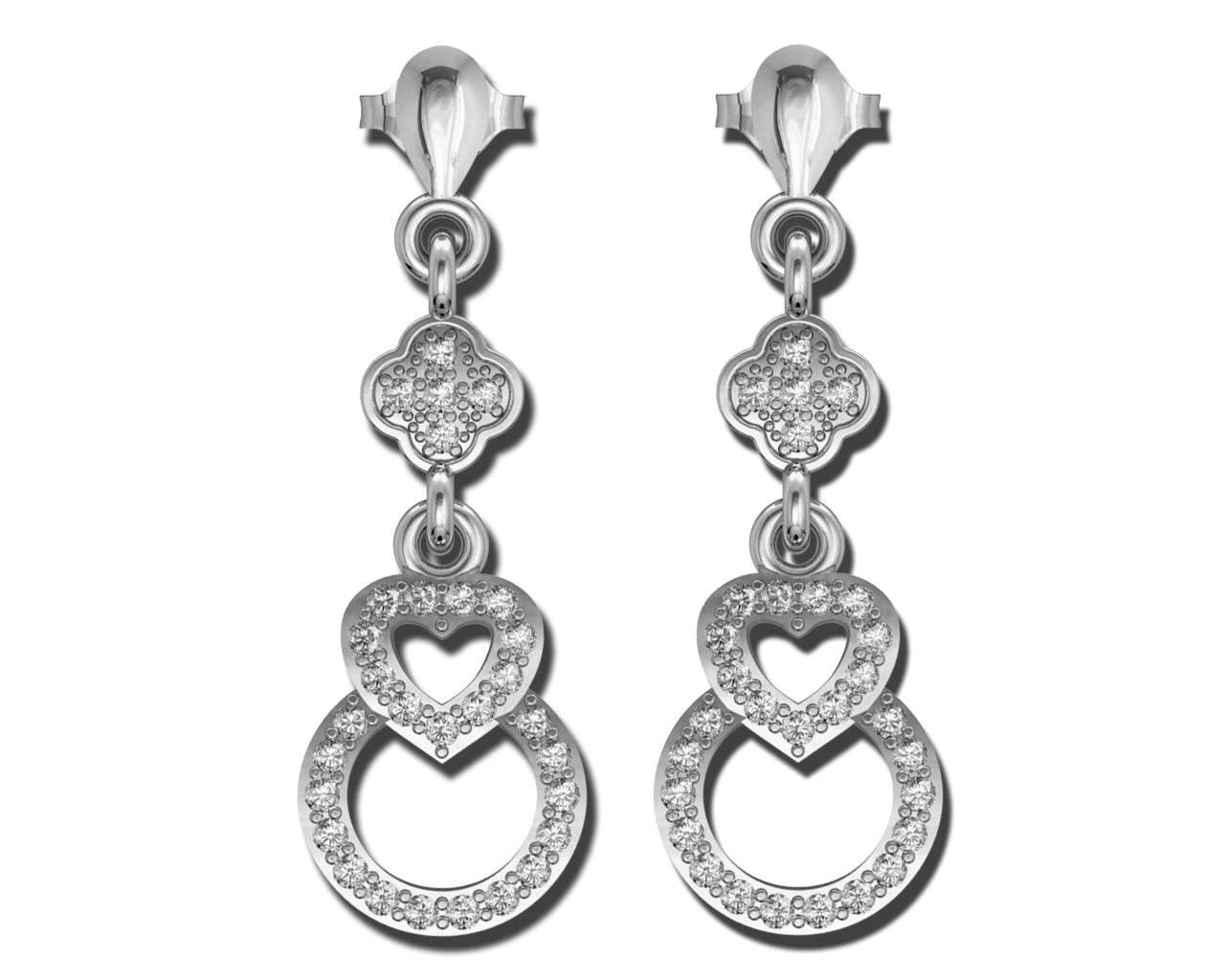 Angel Heart Diamond Earrings - Jewelslane