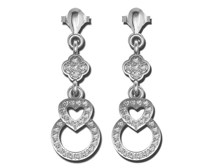Angel Heart Diamond Earrings - Jewelslane