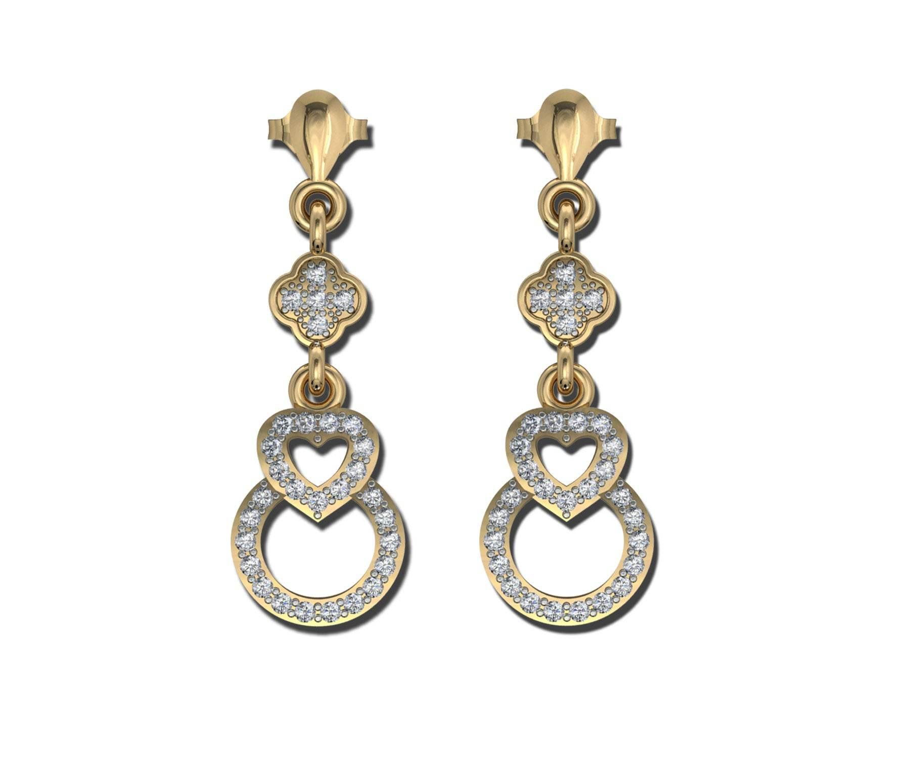 Angel Heart Diamond Earrings - Jewelslane