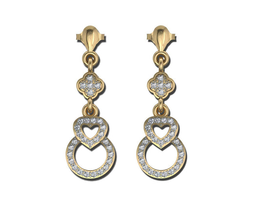 Angel Heart Diamond Earrings - Jewelslane