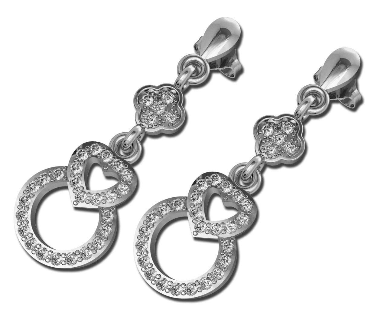 Angel Heart Diamond Earrings - Jewelslane