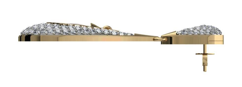 Attractive Slender Pearl & Diamond Earrings - Jewelslane