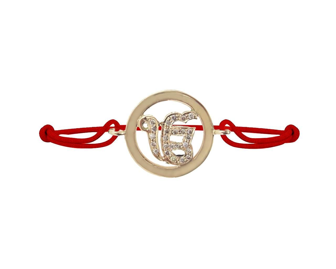 Ik Onkaar Inside Diamond Gold Bracelet - Jewelslane