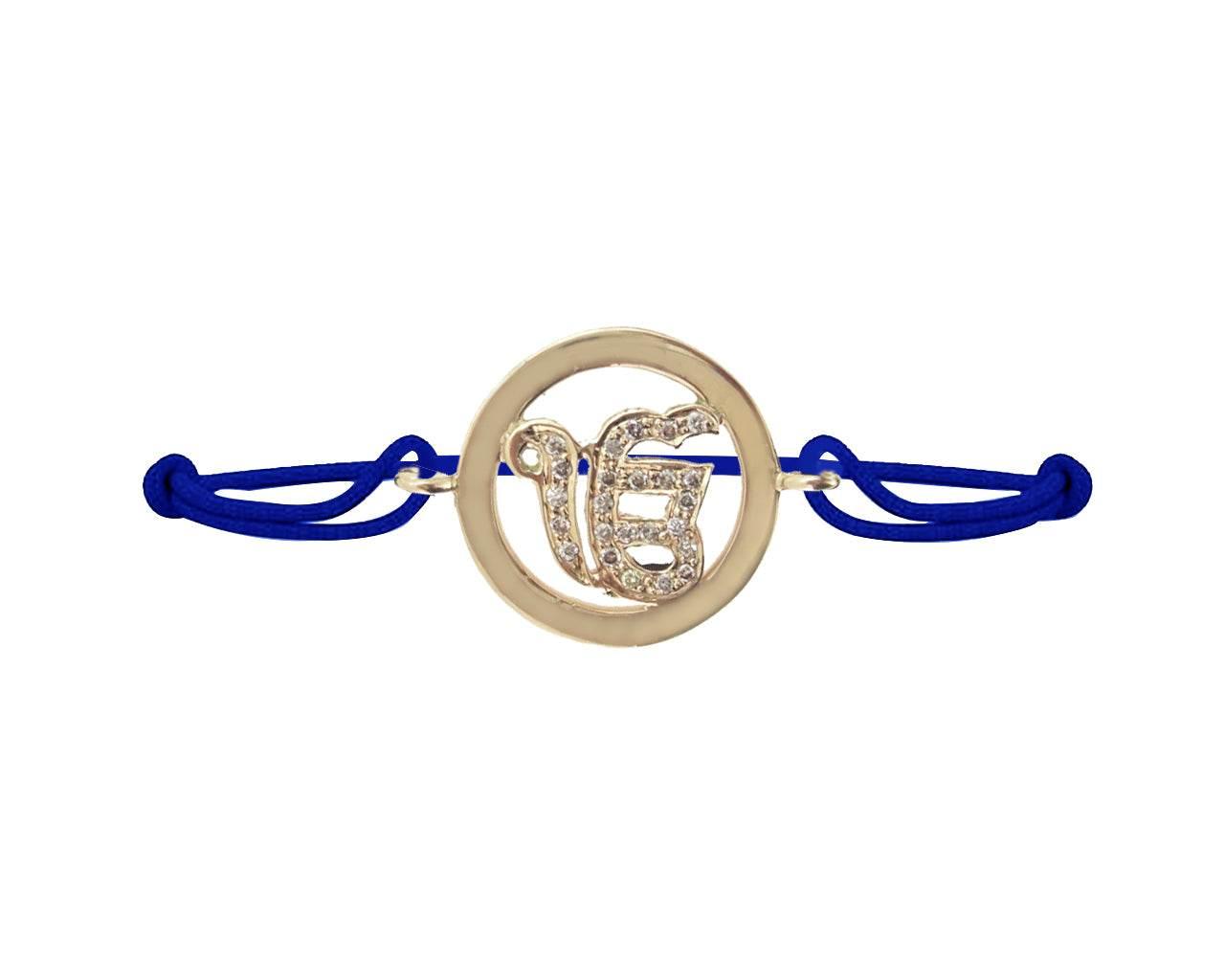 Ik Onkaar Inside Diamond Gold Bracelet - Jewelslane