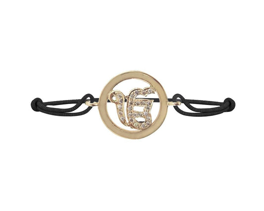 Ik Onkaar Inside Diamond Gold Bracelet - Jewelslane