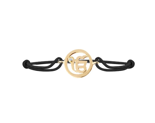 Ik Onkaar Single Diamond Bracelet 14k - Jewelslane