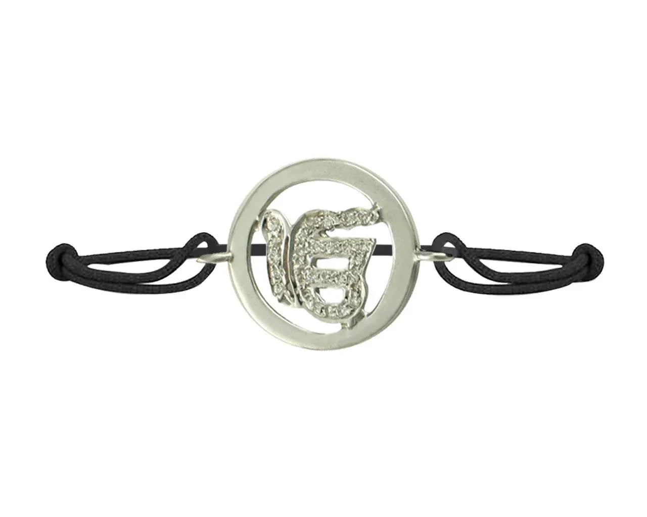 Ik Onkaar Inside Diamond in Silver 18MM - Jewelslane