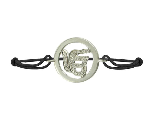 Ik Onkaar Inside Diamond in Silver 18MM - Jewelslane