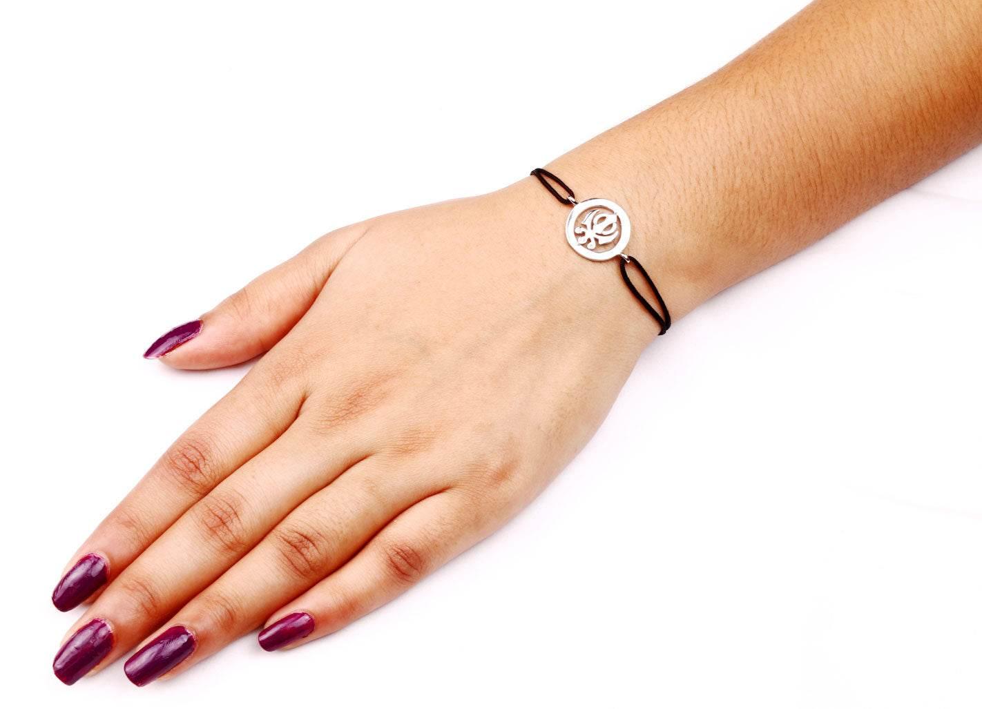 Khanda Bracelet in Silver 18 mm - Jewelslane