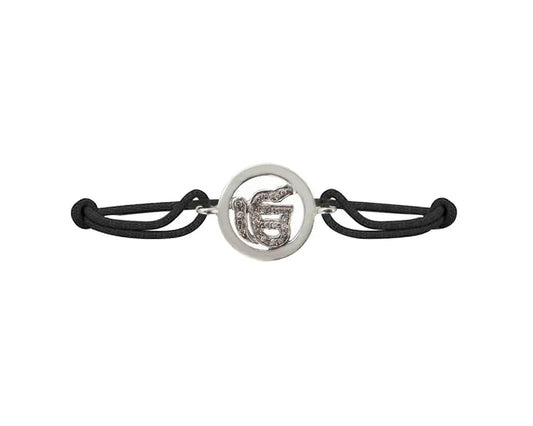 Ik Onkaar Bracelet Diamond in Silver - Jewelslane
