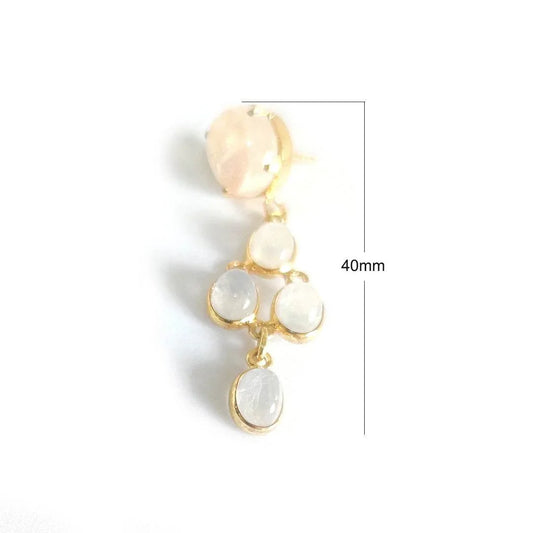 Rainbow Moonstone Earrings in 18k gold plated silver - Jewelslane