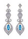 Beautiful Blue Topaz & Diamond Earrings - Jewelslane