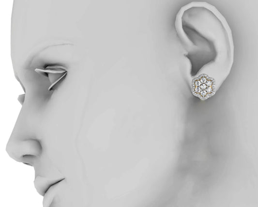 Bewitching Diamond Floral Cluster Earrings - Jewelslane