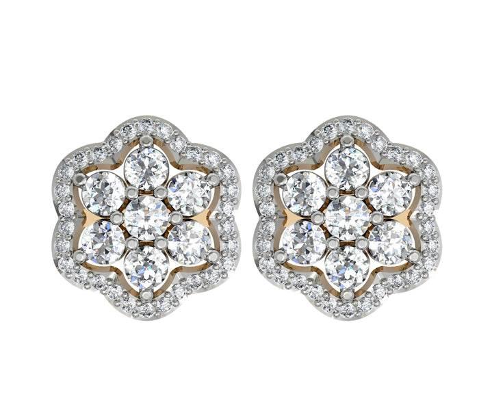 Bewitching Diamond Floral Cluster Earrings - Jewelslane