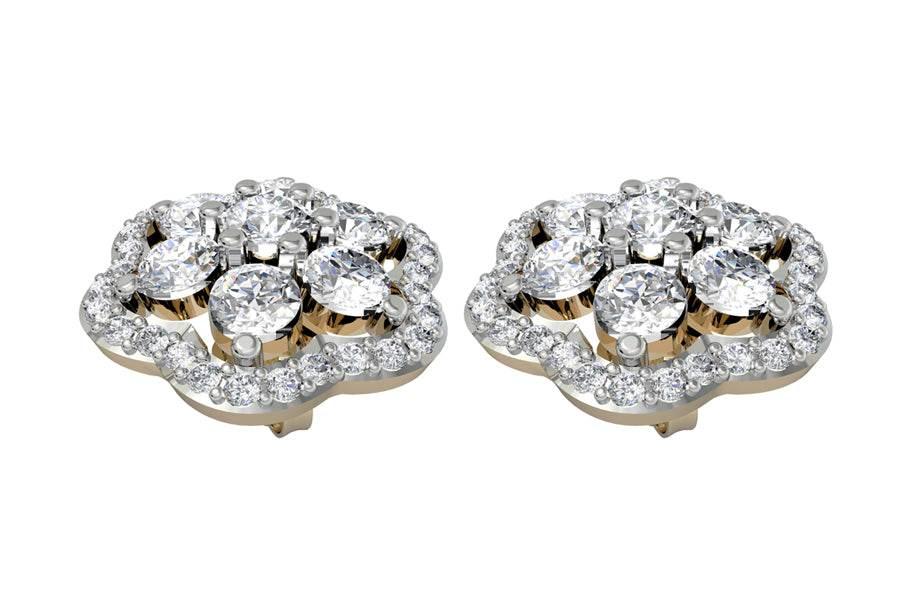 Bewitching Diamond Floral Cluster Earrings - Jewelslane