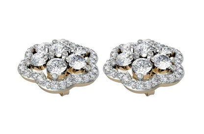 Bewitching Diamond Floral Cluster Earrings - Jewelslane