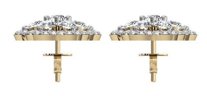 Bewitching Diamond Floral Cluster Earrings - Jewelslane