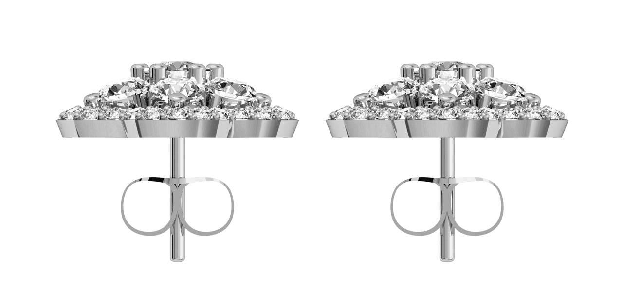 Bewitching Diamond Floral Cluster Earrings - Jewelslane