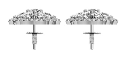 Bewitching Diamond Floral Cluster Earrings - Jewelslane