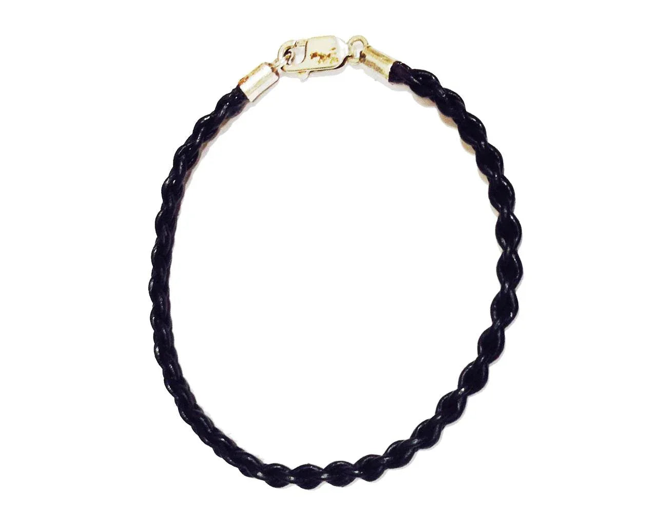 Capricorn Charm Pendant in 14K Gold with Diamonds on Leather Cord - Jewelslane