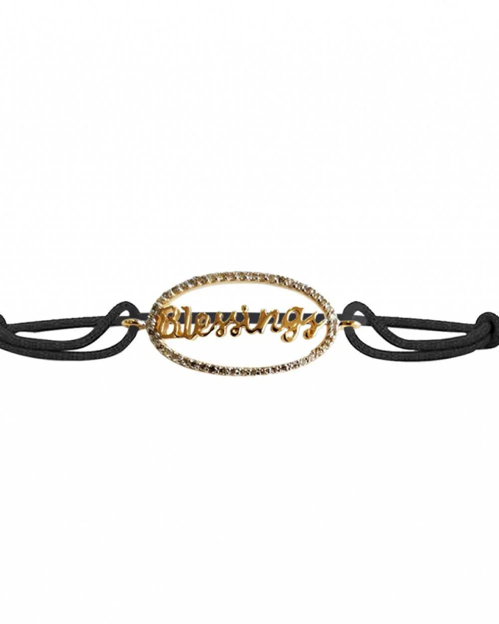 Auspicious Blessings bracelet in gold with diamonds - Jewelslane