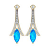 Blue topaz with Diamond Earrings - Jewelslane