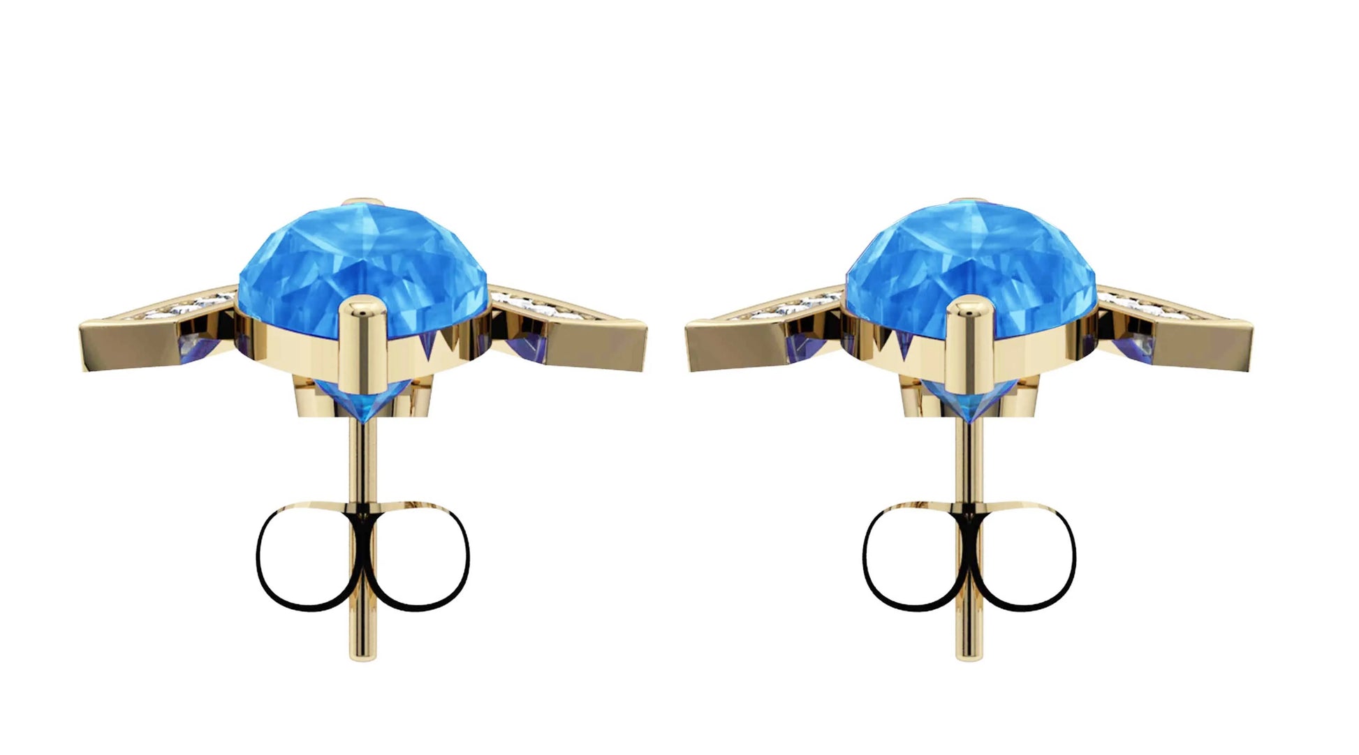 Blue topaz with Diamond Earrings - Jewelslane