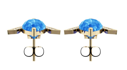 Blue topaz with Diamond Earrings - Jewelslane