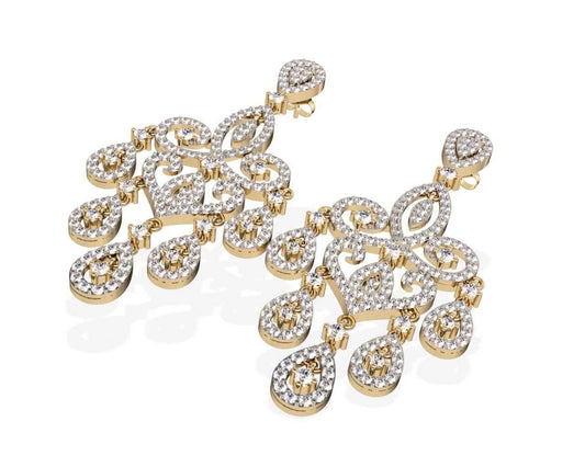 Chandelier Diamond Wedding Earrings - Jewelslane
