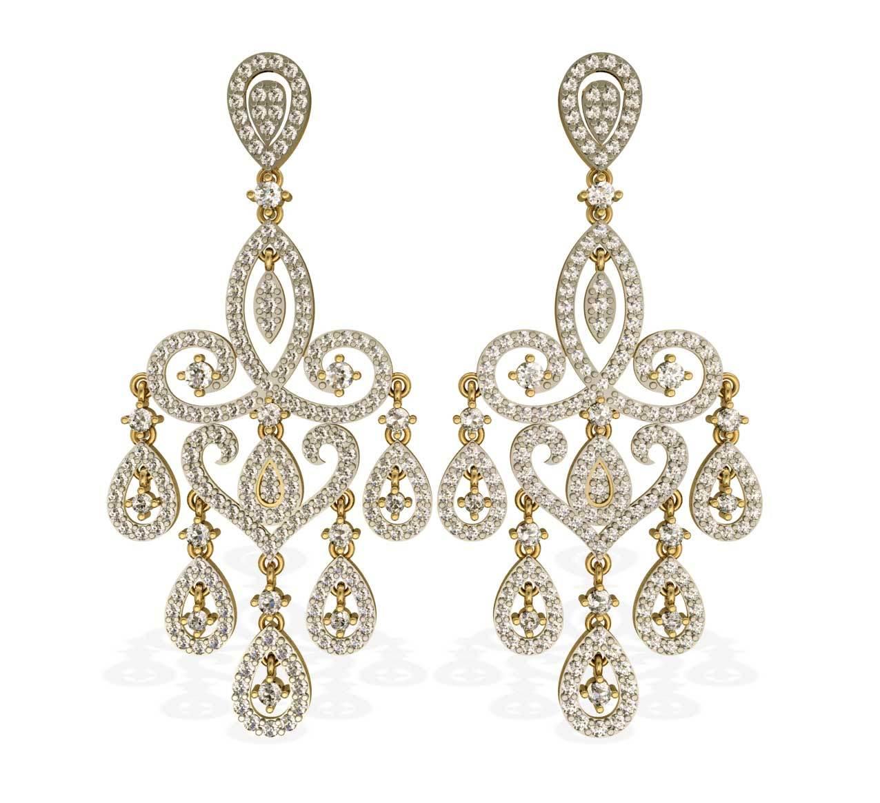 Chandelier Diamond Wedding Earrings - Jewelslane