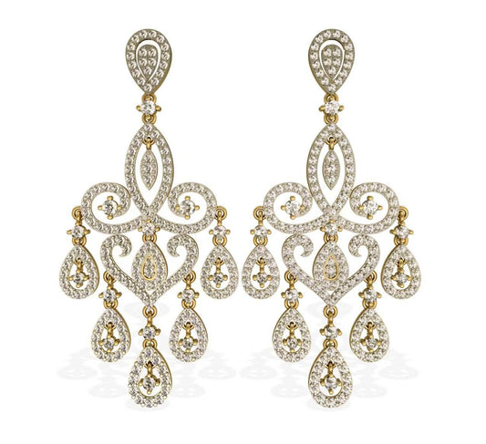 Chandelier Diamond Wedding Earrings - Jewelslane