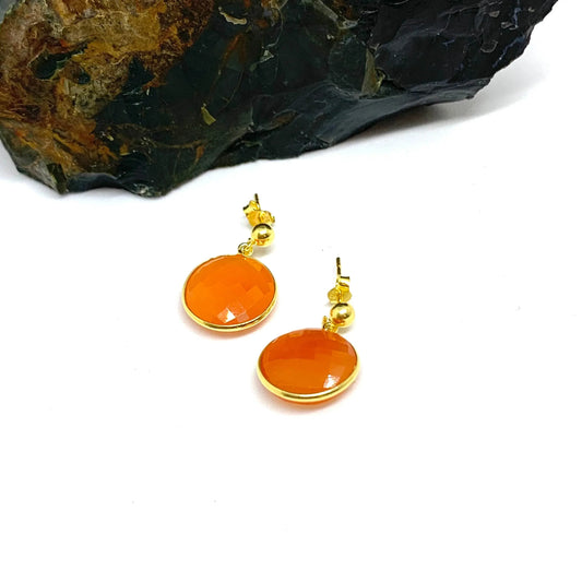 Delicate Cornelian earrings in silver - Jewelslane