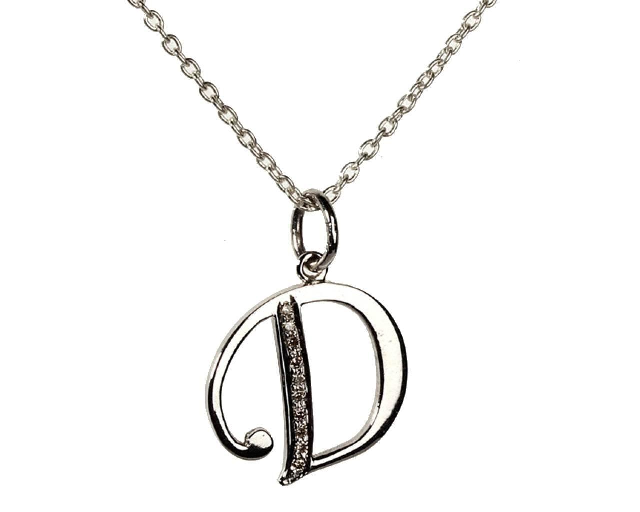 Alphabet D pendant with diamonds - Jewelslane