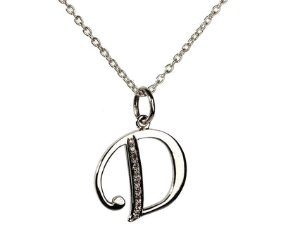Alphabet D pendant with diamonds - Jewelslane