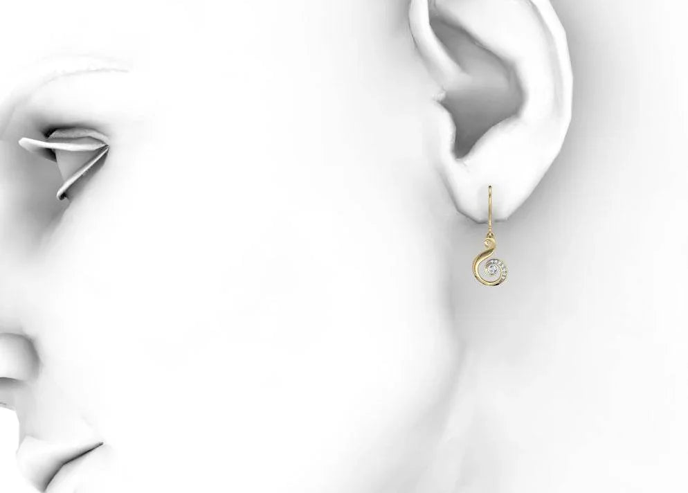 Dainty daily wear diamond earrings in gold - Jewelslane