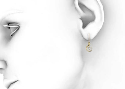 Dainty daily wear diamond earrings in gold - Jewelslane