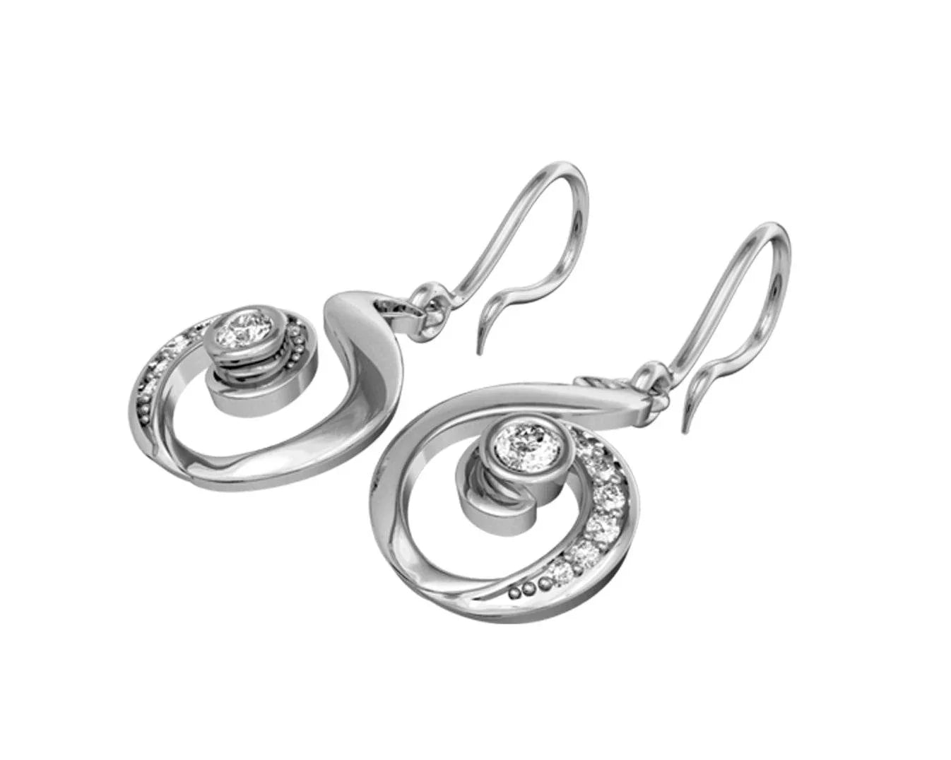 Dainty daily wear diamond earrings in gold - Jewelslane
