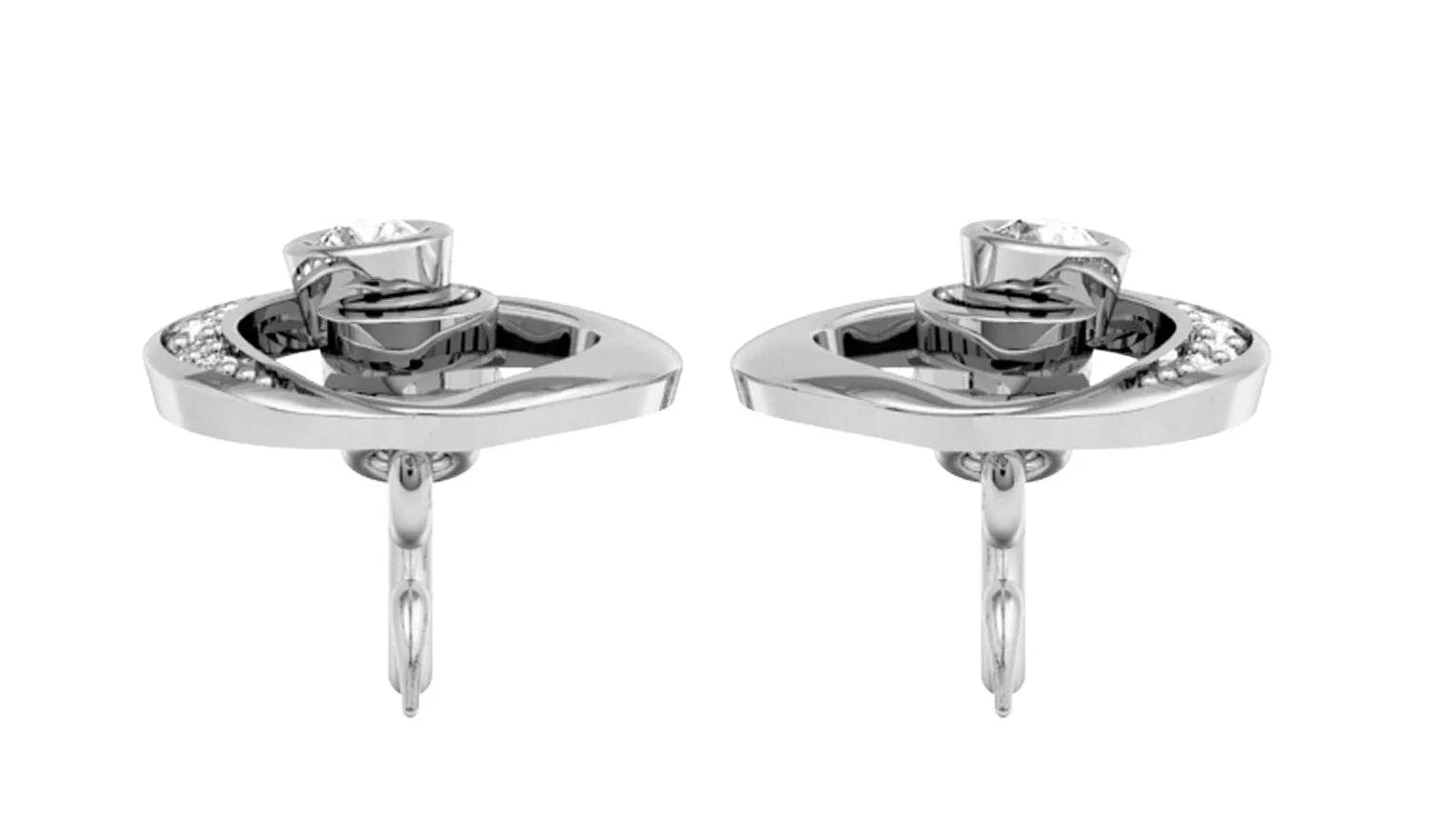 Dainty daily wear diamond earrings in gold - Jewelslane
